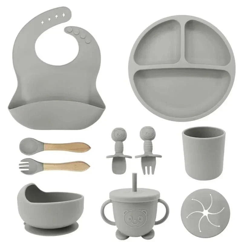 Baby Dinnerware Set Silicone Suction Bases Set of 10