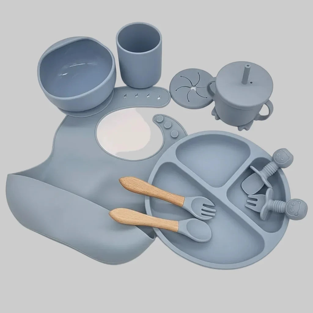 Baby Dinnerware Set Silicone Suction Bases Set of 10