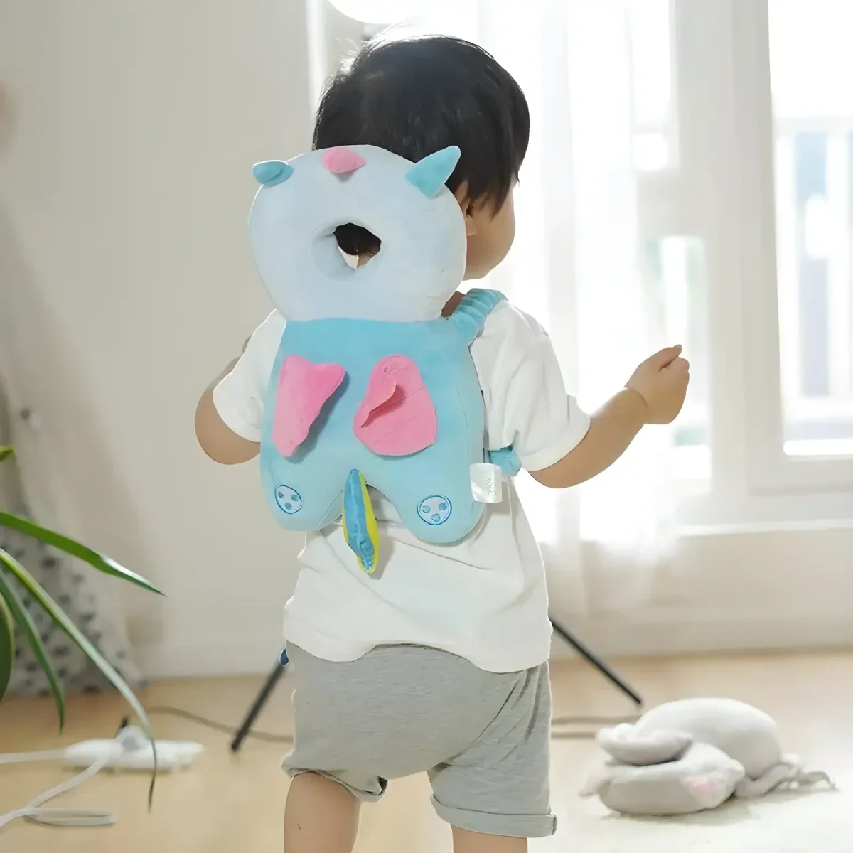 Baby Head Protection Hat Impact-Absorbing Padding Adjustable Fit Breathable Fabric