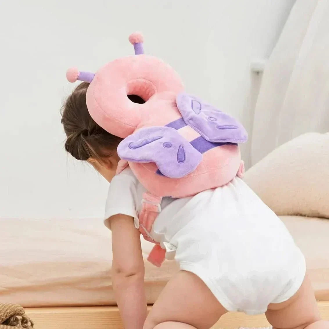 Baby Head Protection Hat Impact-Absorbing Padding Adjustable Fit Breathable Fabric