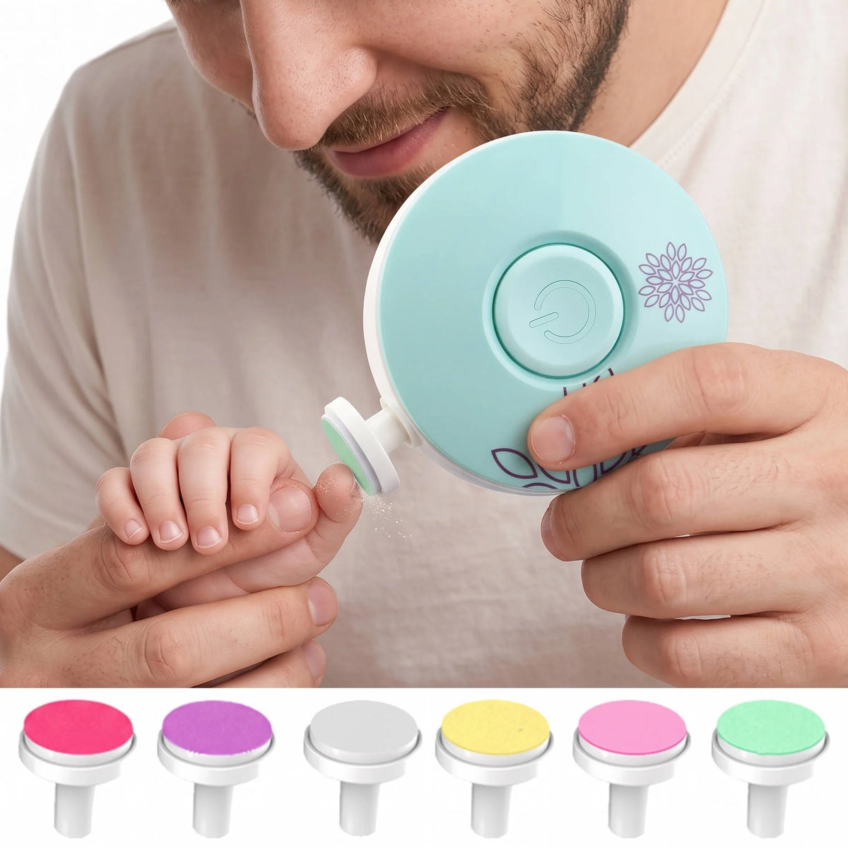 Baby Nail Trimmer Electric Skin-Sensing Stop Six Grinding Heads