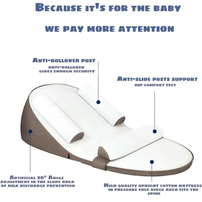 Baby Side-Sleeper Pillow Gentle Incline Removable Washable Cover