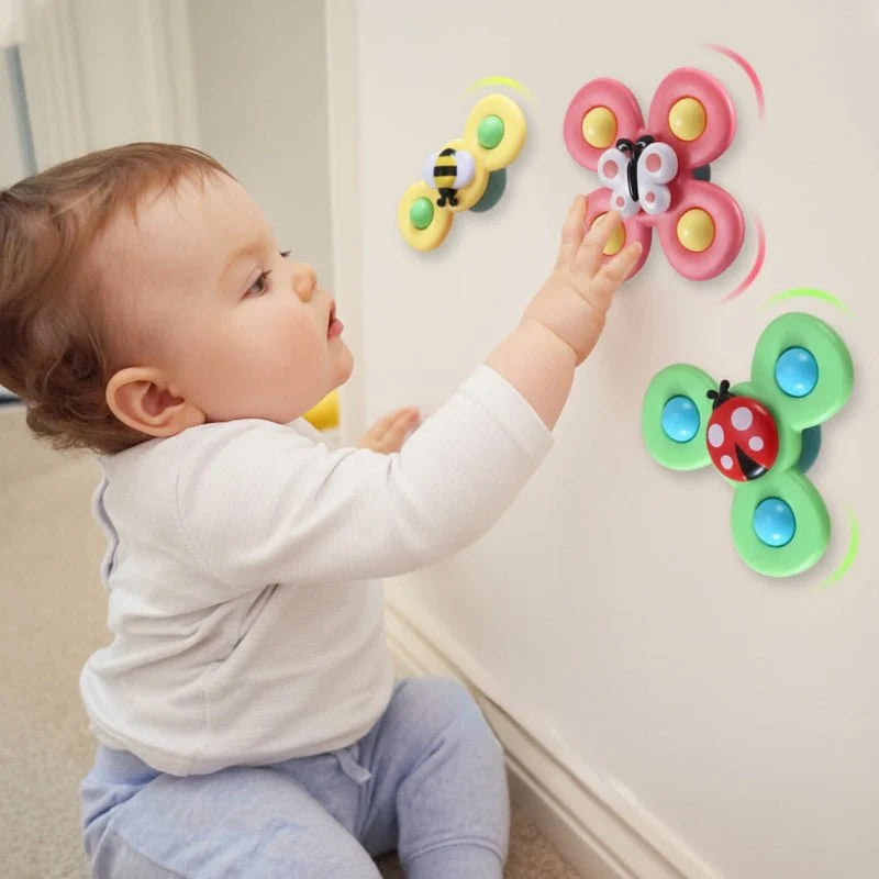 Baby Spinner Toy Push-Activated BPA-Free 3-Piece Set