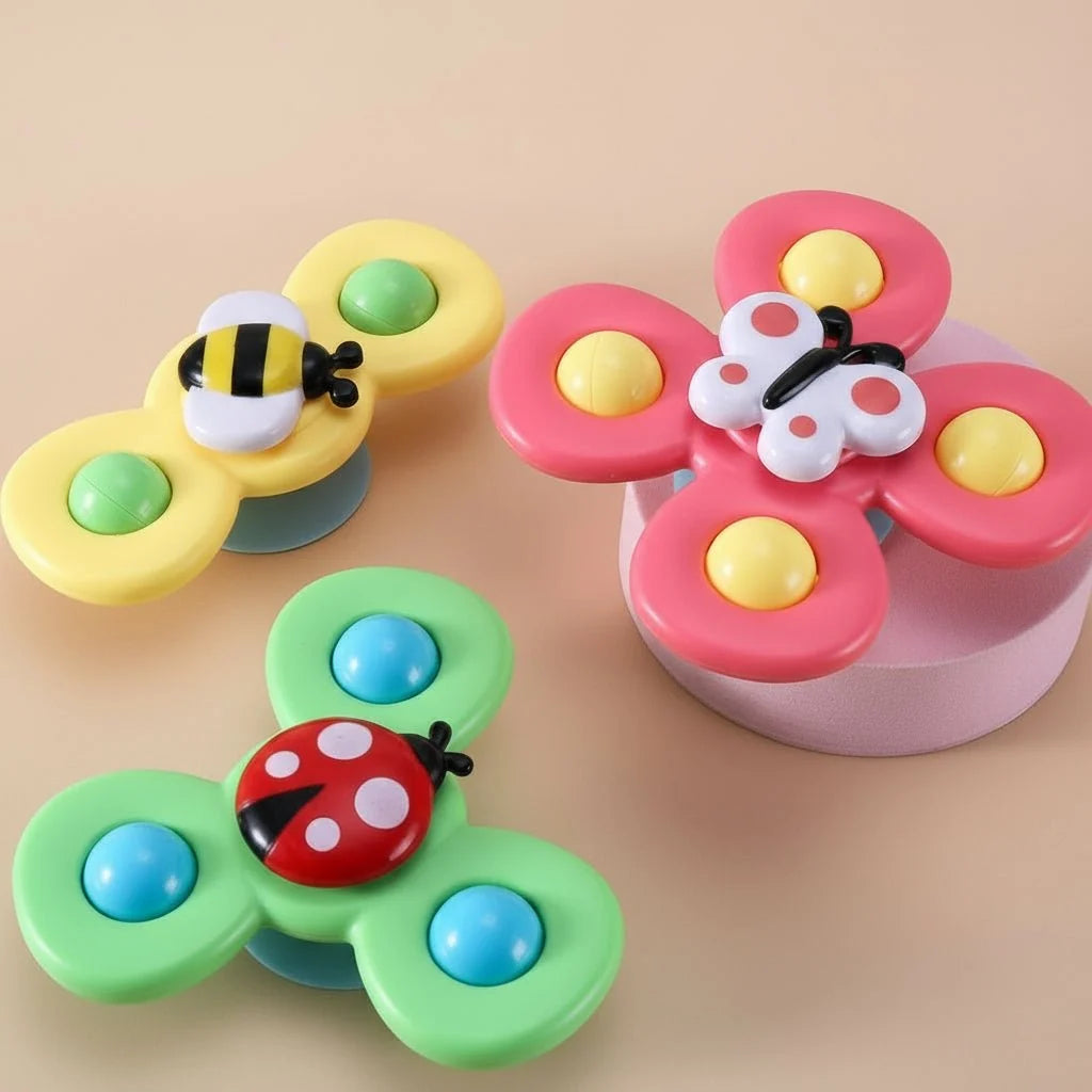 Baby Spinner Toy Push-Activated BPA-Free 3-Piece Set