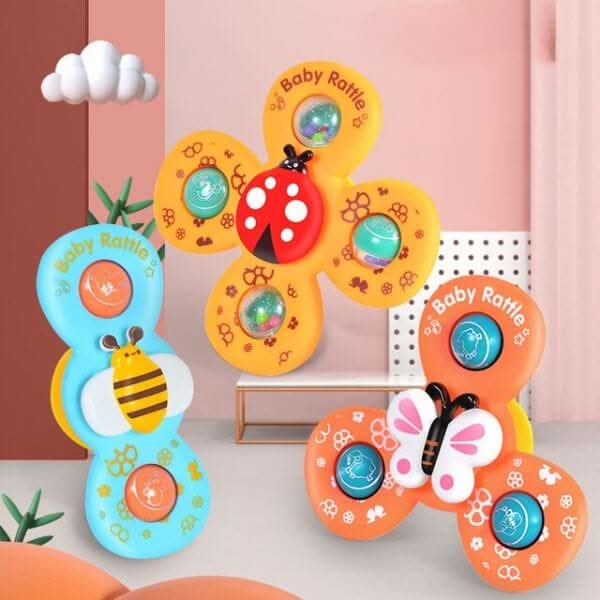 Baby Spinner Toy Push-Activated BPA-Free 3-Piece Set