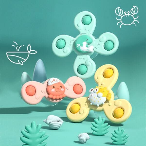 Baby Spinner Toy Push-Activated BPA-Free 3-Piece Set