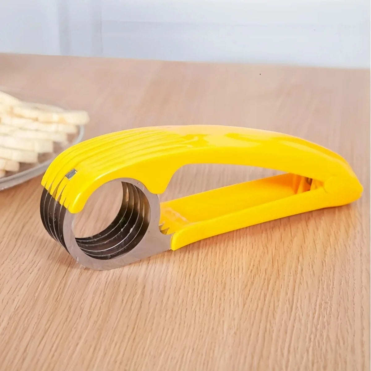 Banana Slicer Stainless Steel Curved Blade Angled Handle