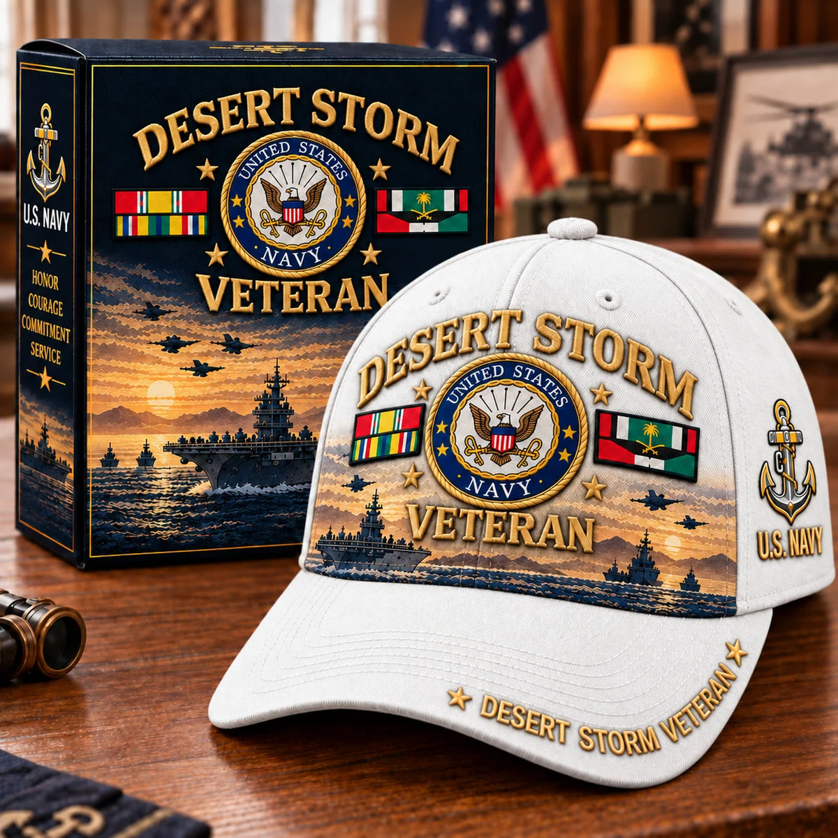 Baseball Cap Desert Storm Veteran Adjustable Fit