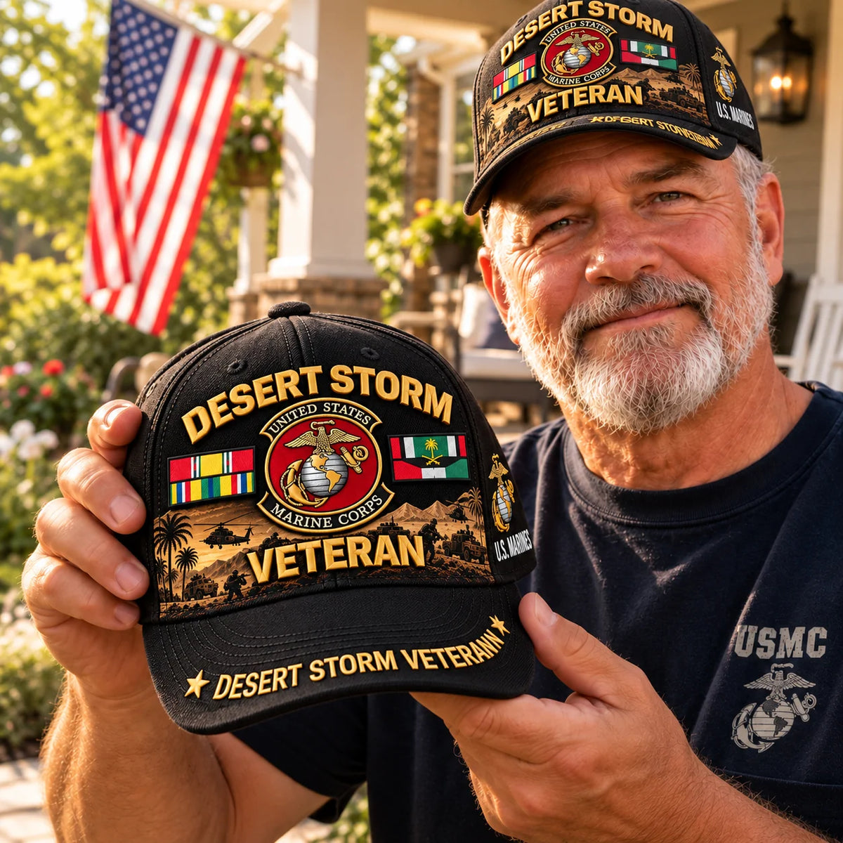 Baseball Cap Desert Storm Veteran Adjustable Fit