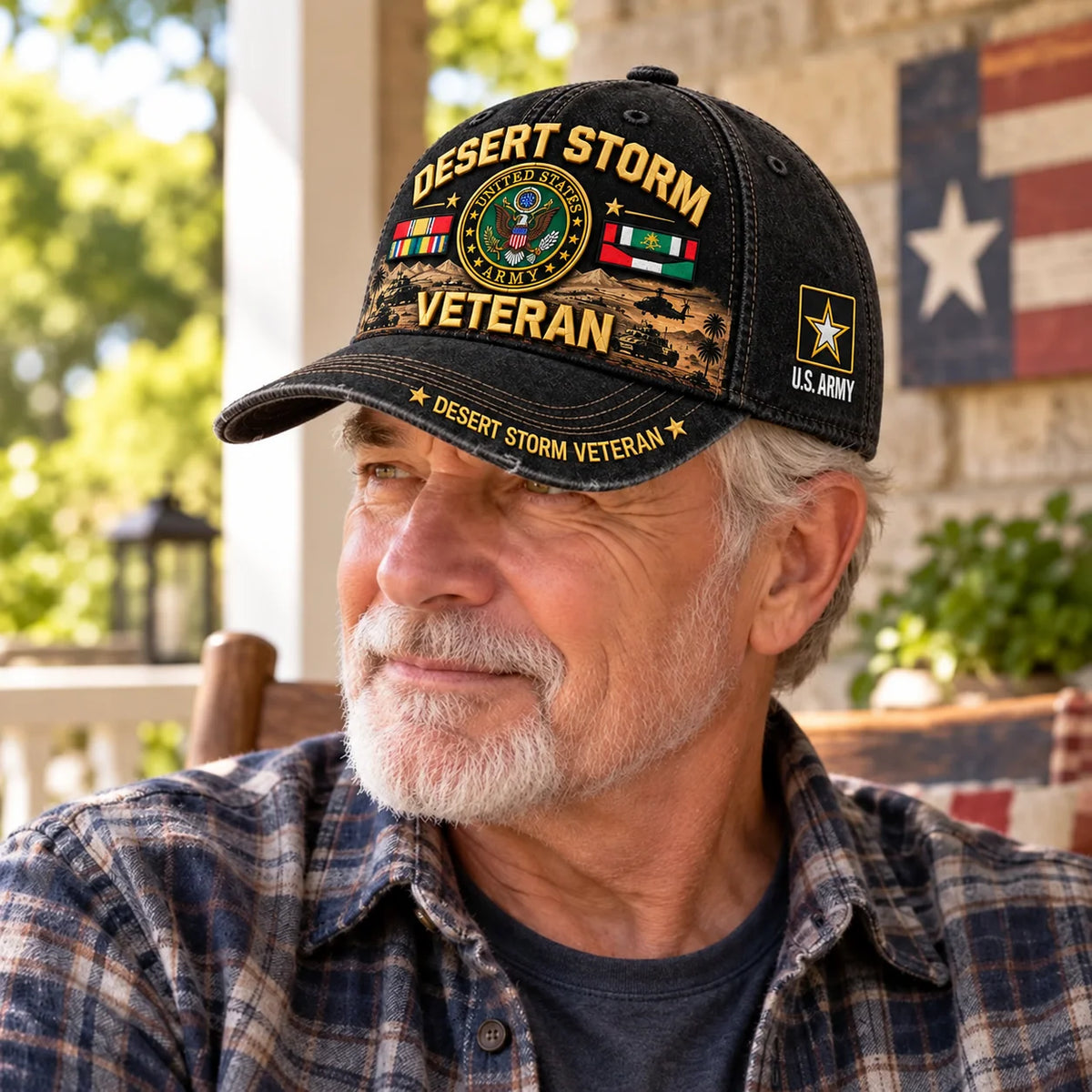 Baseball Cap Desert Storm Veteran Adjustable Fit