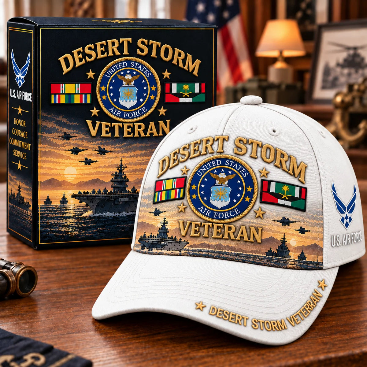 Baseball Cap Desert Storm Veteran Adjustable Fit