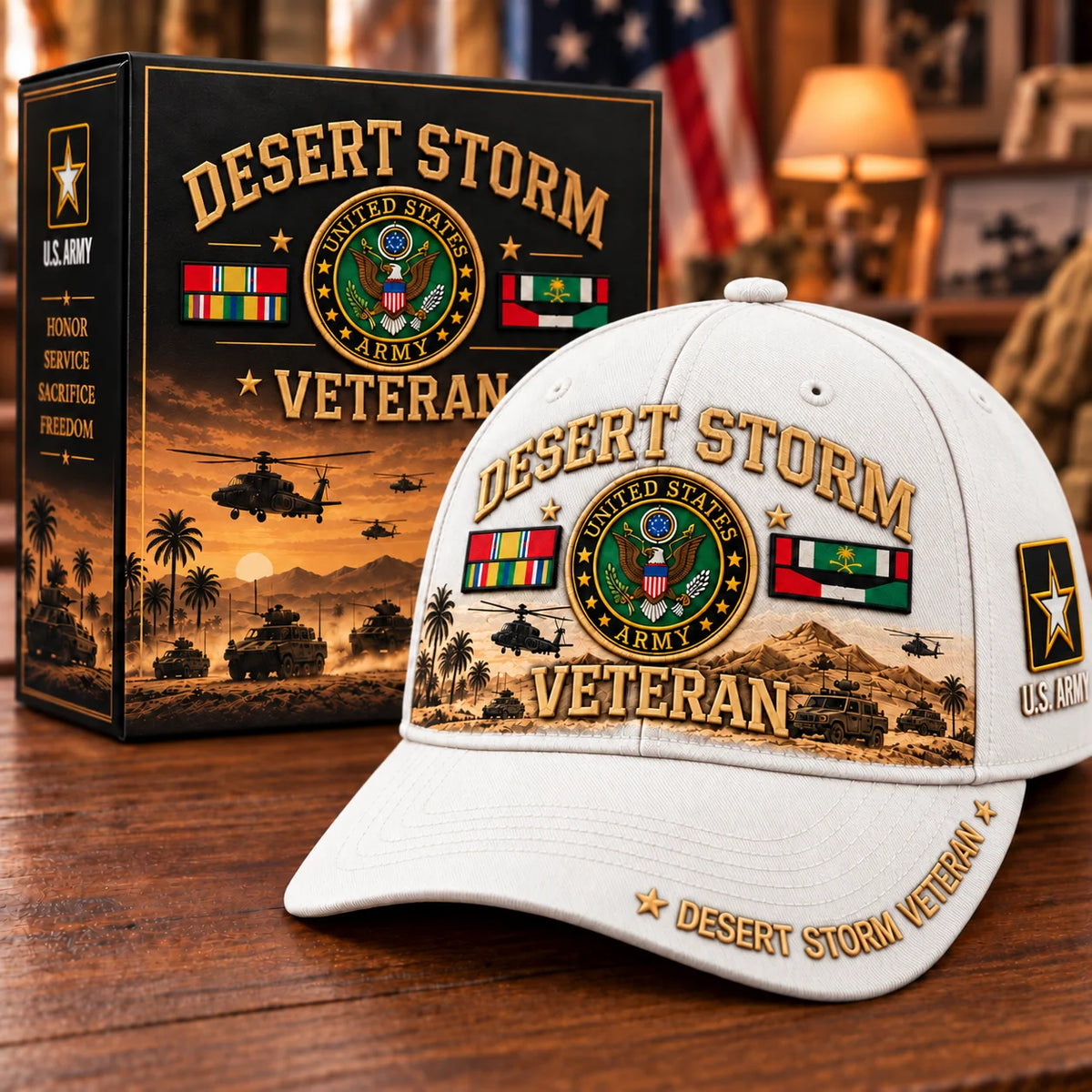 Baseball Cap Desert Storm Veteran Adjustable Fit