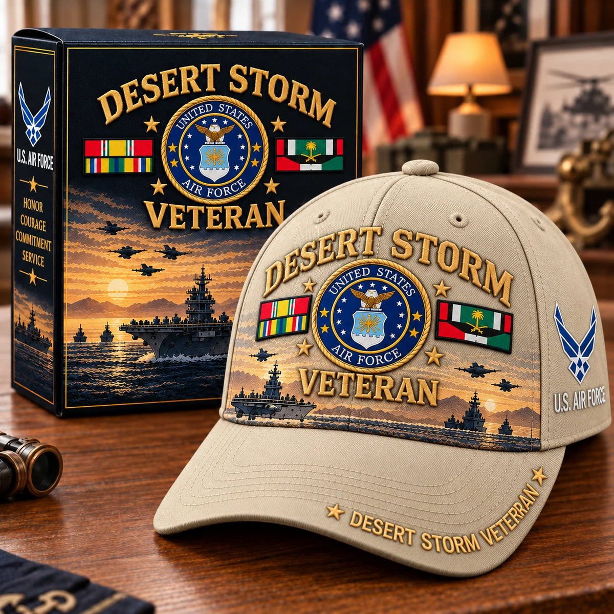 Baseball Cap Desert Storm Veteran Adjustable Fit