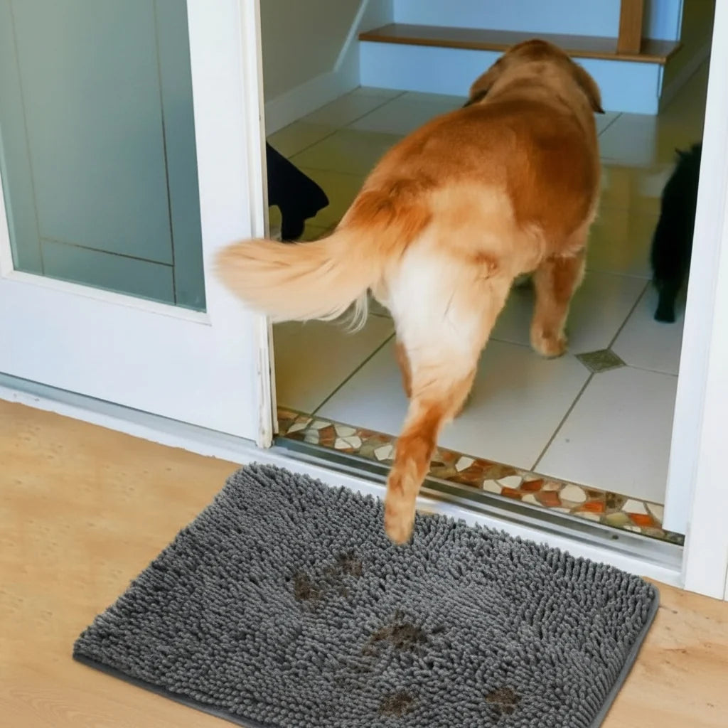 Bath Mat Chenille Microfiber Absorbent Non-Slip Machine Washable