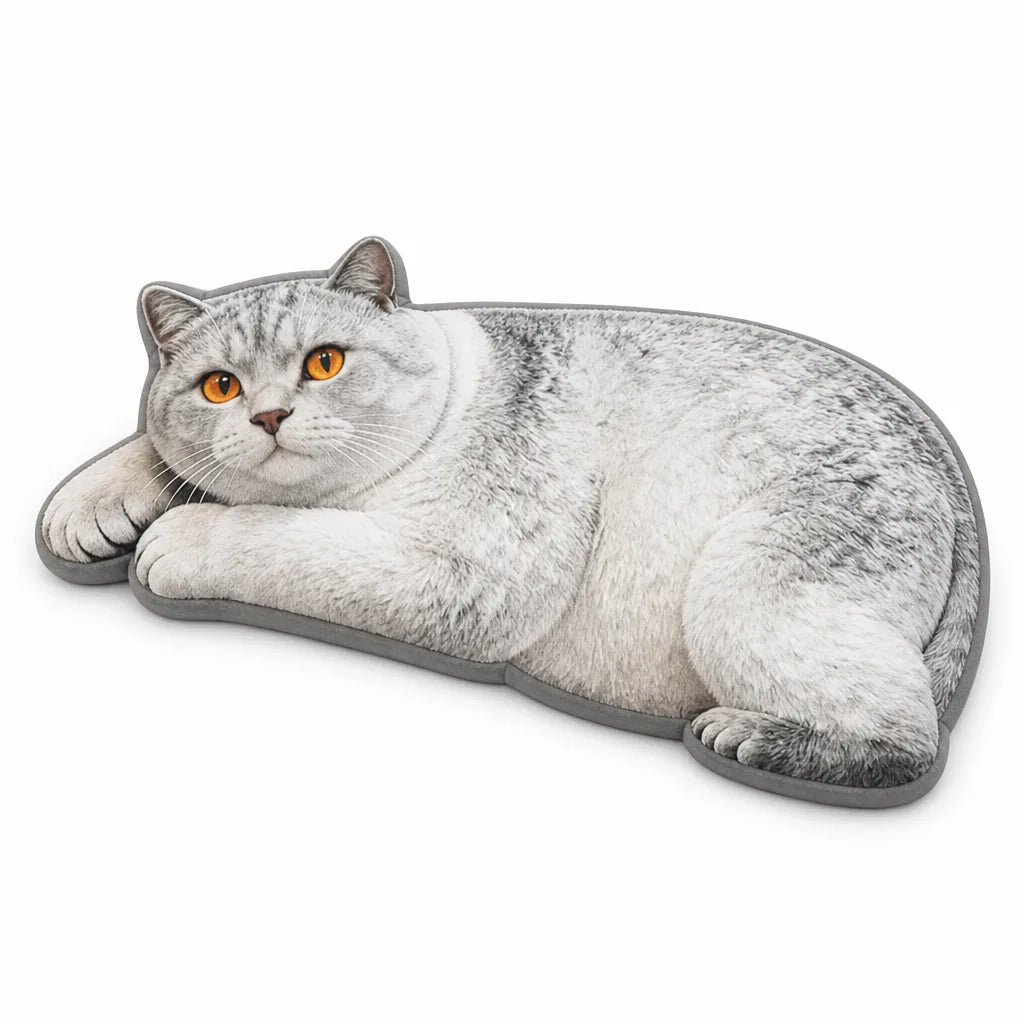 Bath Mat Dog-Shaped Plush Microfiber Non-Slip Machine Washable