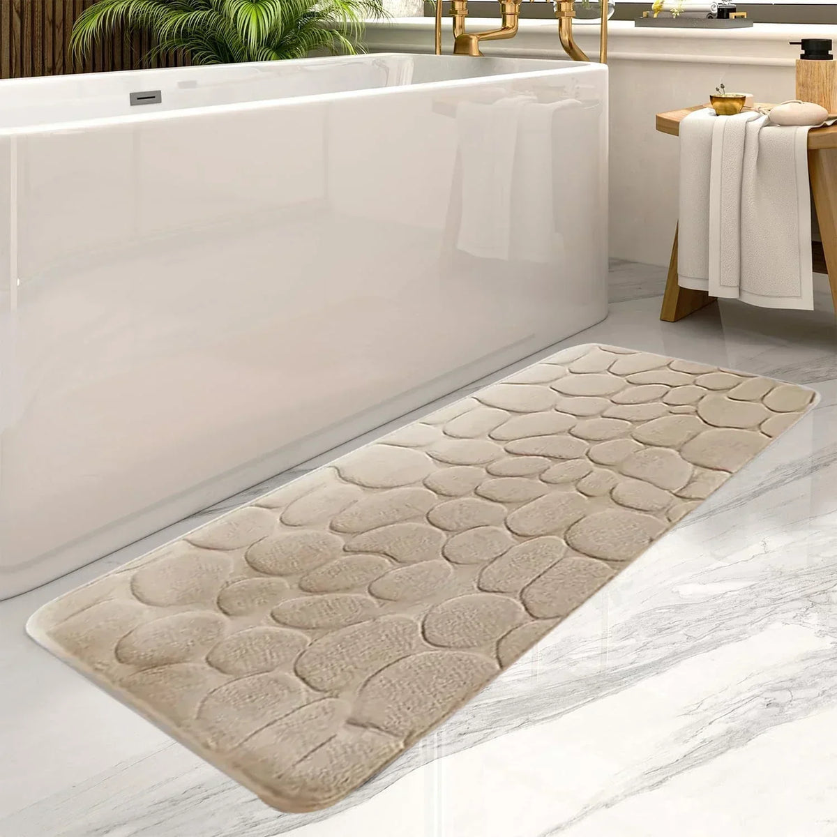 Bath Mat Microfiber Absorbent & Fast-Drying Non-Slip Backing
