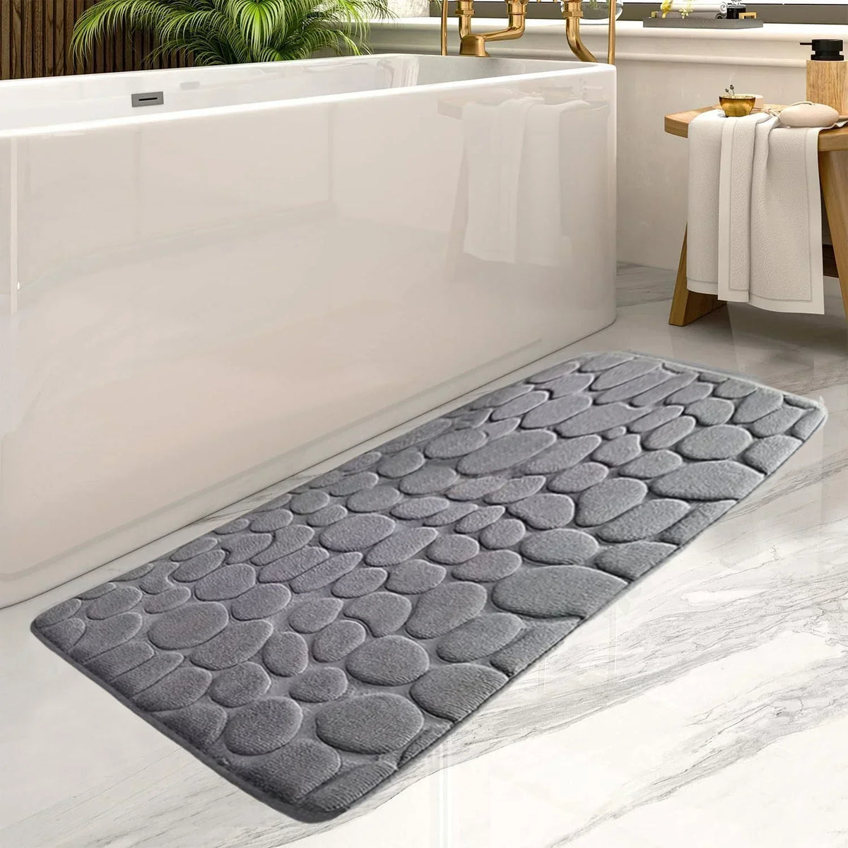 Bath Mat Microfiber Absorbent & Fast-Drying Non-Slip Backing