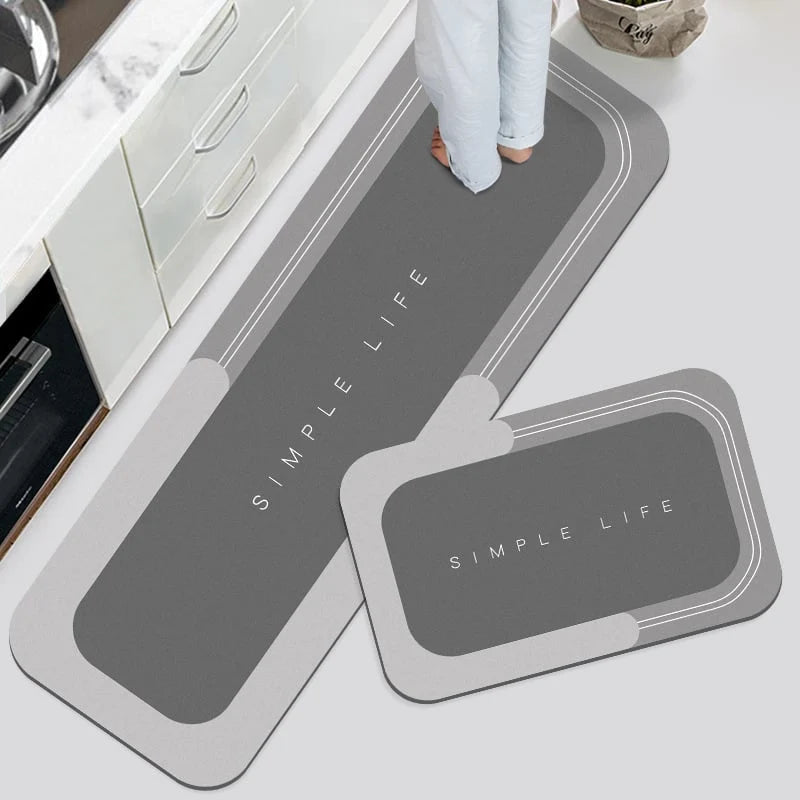 Bath Mat Microfiber Absorbent Quick-Drying Non-Slip Backing