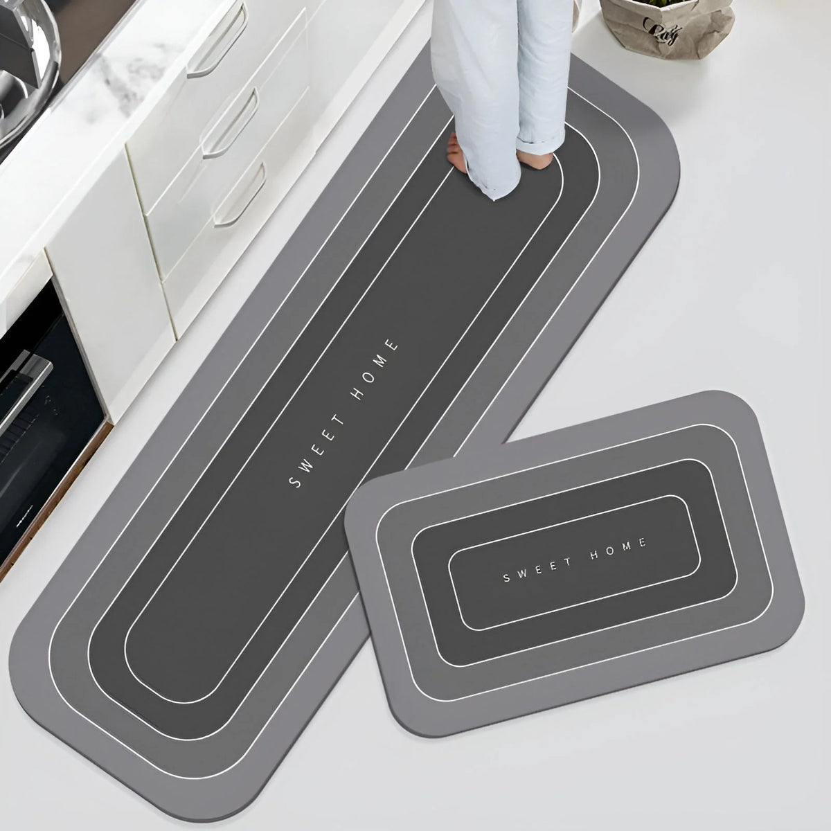 Bath Mat Microfiber Absorbent Quick-Drying Non-Slip Backing