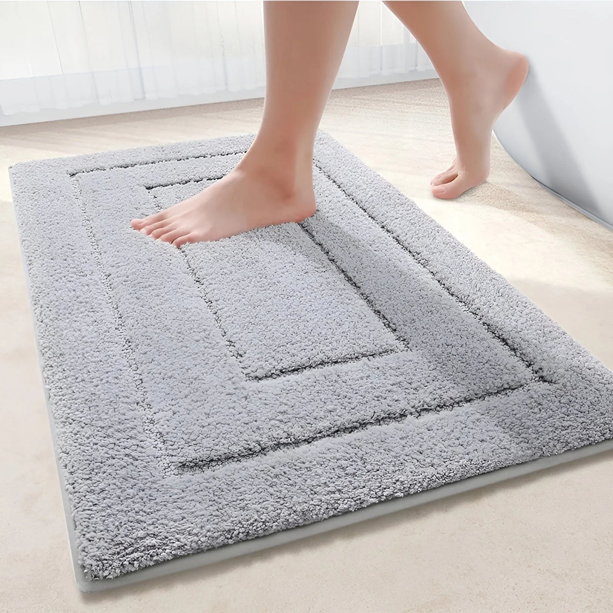 Bath Mat Microfiber Quick-Drying Non-Slip Machine Washable