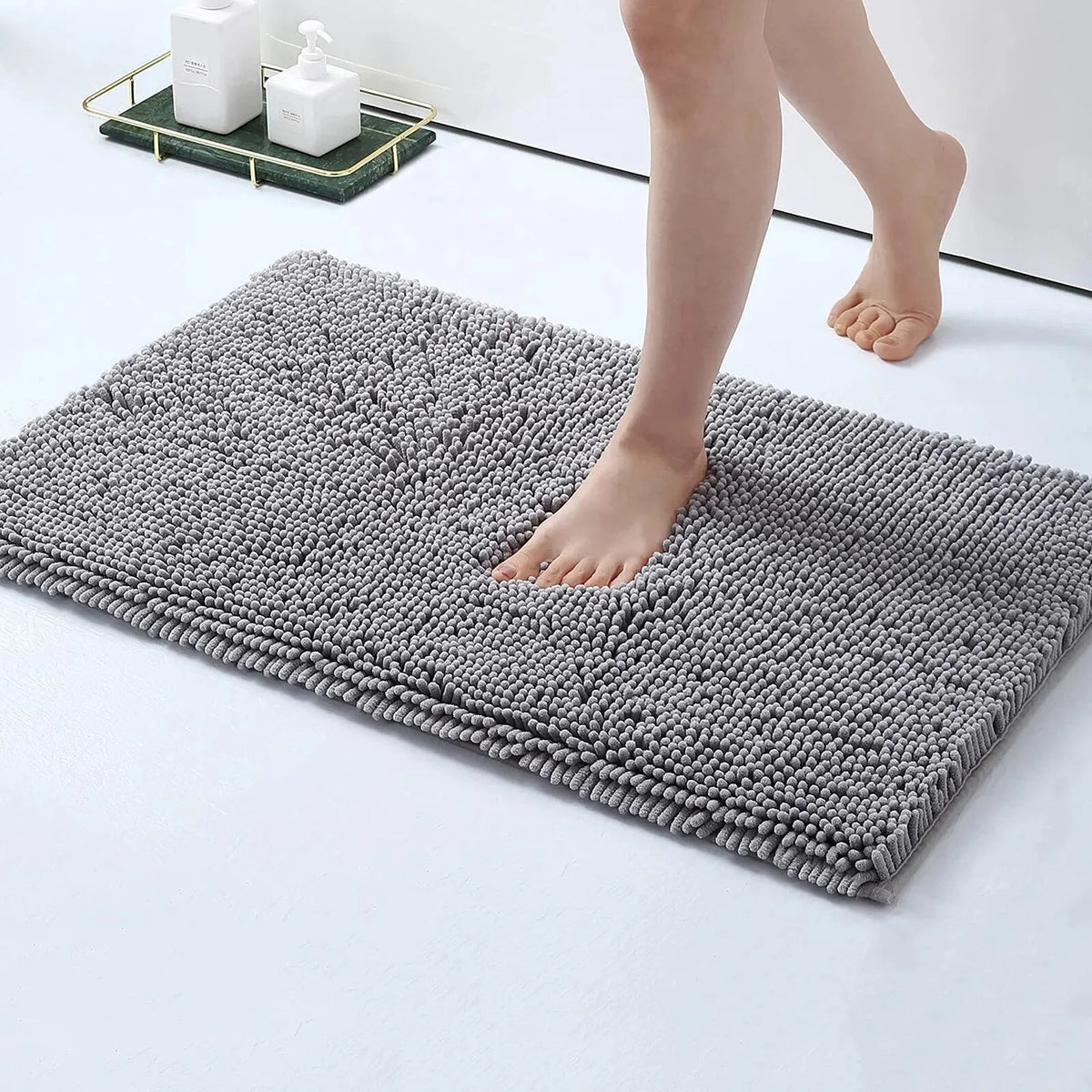 Bath Mat Non-Slip Quick-Absorbent Plush Cushioned Feel