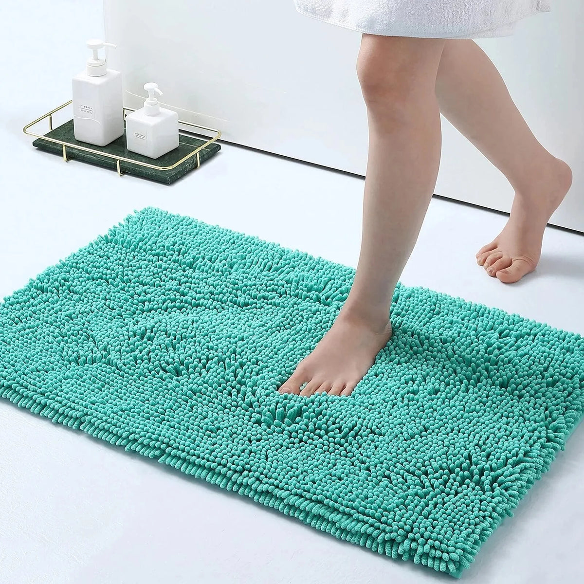 Bath Mat Non-Slip Quick-Absorbent Plush Cushioned Feel