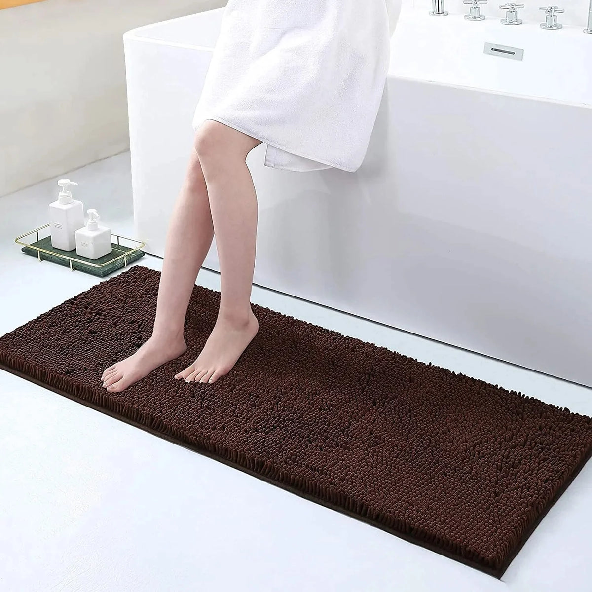 Bath Mat Non-Slip Quick-Absorbent Plush Cushioned Feel