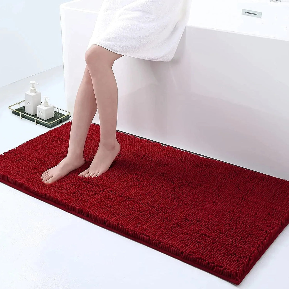 Bath Mat Non-Slip Quick-Absorbent Plush Cushioned Feel