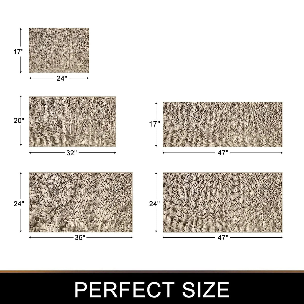 Bath Mat Non-Slip Quick-Absorbent Plush Cushioned Feel