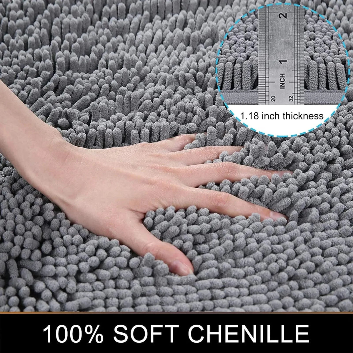 Bath Mat Non-Slip Quick-Absorbent Plush Cushioned Feel