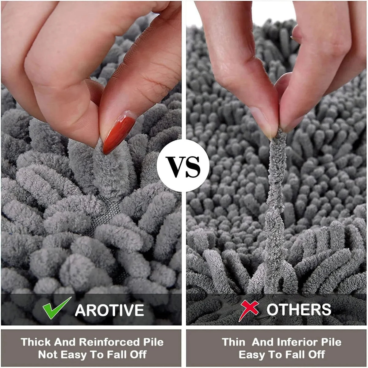 Bath Mat Non-Slip Quick-Absorbent Plush Cushioned Feel