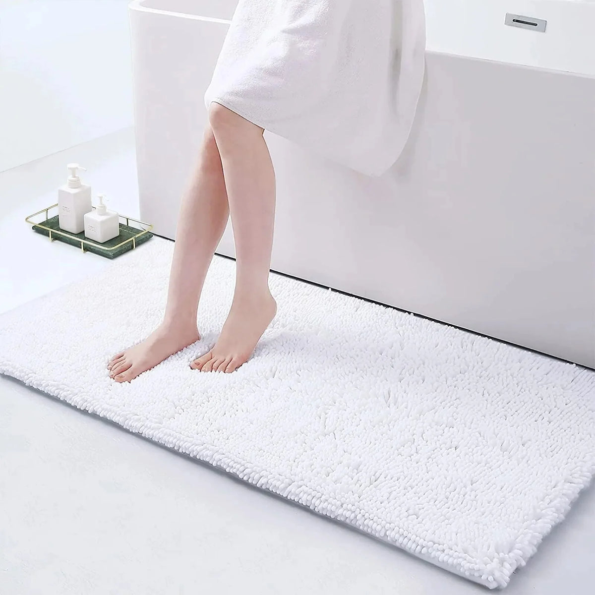 Bath Mat Non-Slip Quick-Absorbent Plush Cushioned Feel