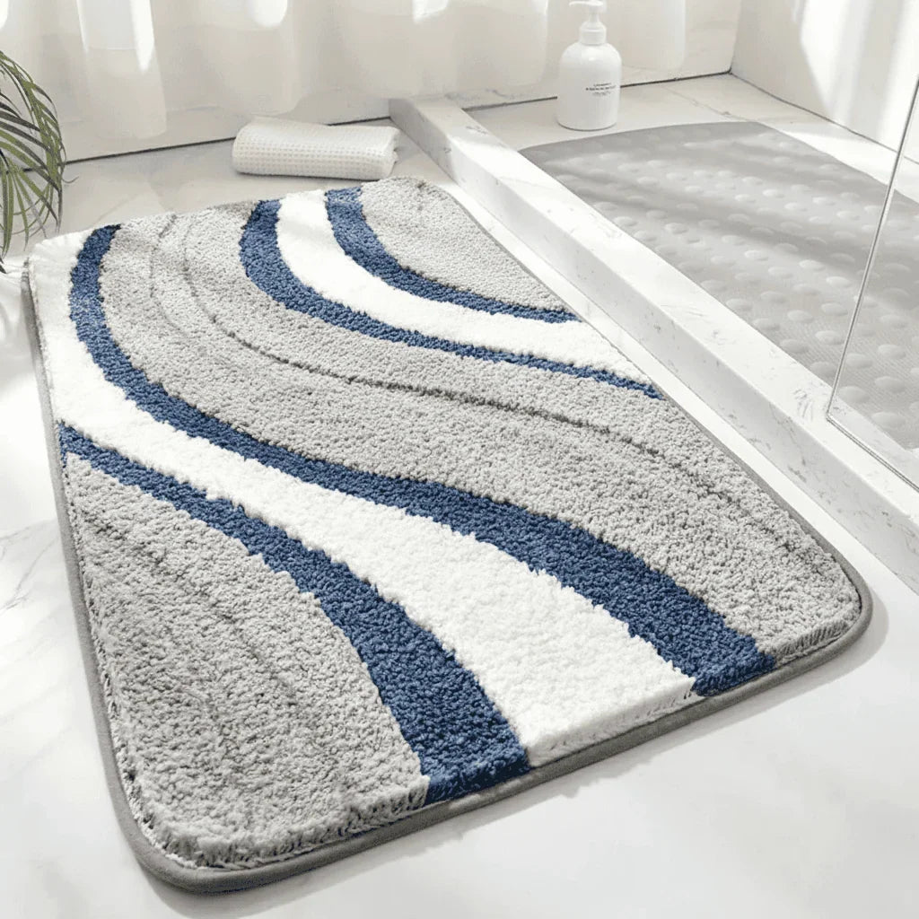 Bath Mat Organic Cotton Quick-Drying Non-Slip Machine Washable