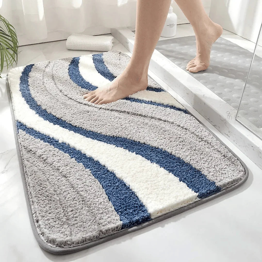 Bath Mat Organic Cotton Quick-Drying Non-Slip Machine Washable
