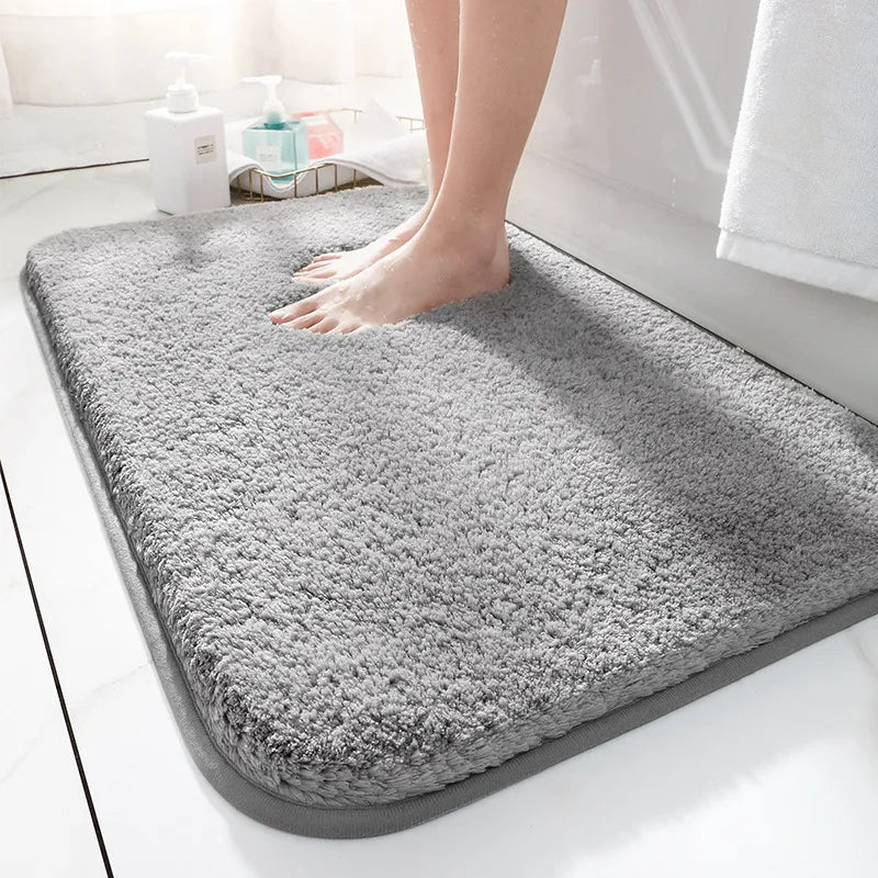 Bath Mat Plush Microfiber Non-Slip Machine Washable
