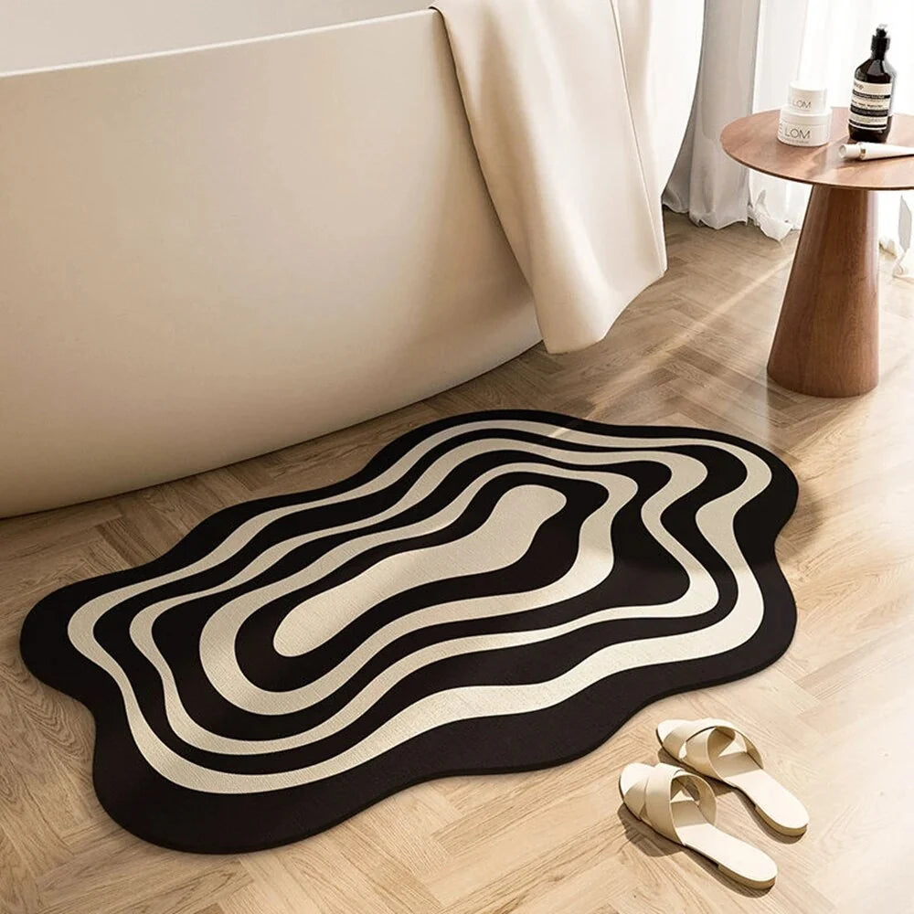 Bath Mat Rubber Textured Non-Slip Quick-Drying
