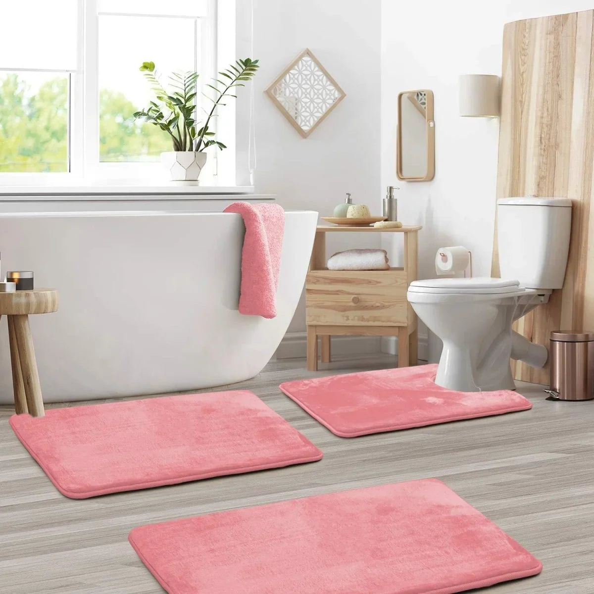 Bath Mat Set Memory Foam Non-Slip Set of 3
