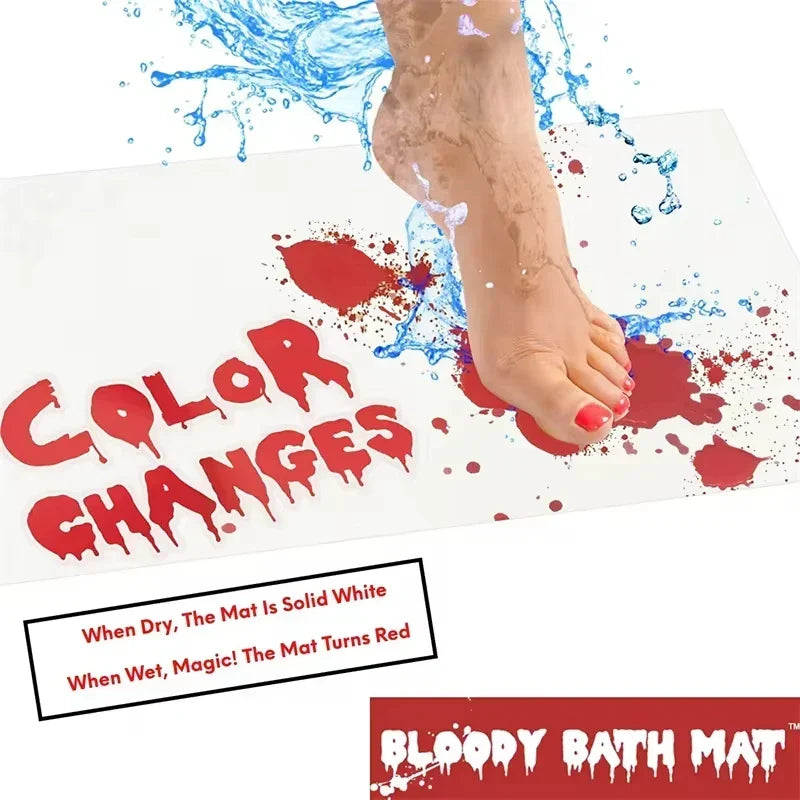 Bath Mat Water-Activated Footprints Non-Slip PVC
