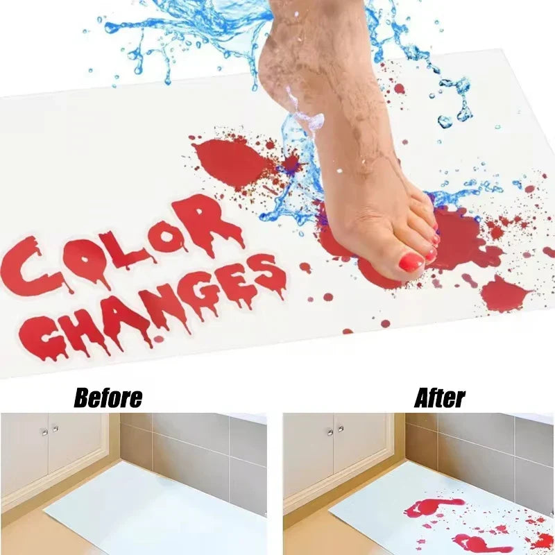 Bath Mat Water-Activated Footprints Non-Slip PVC