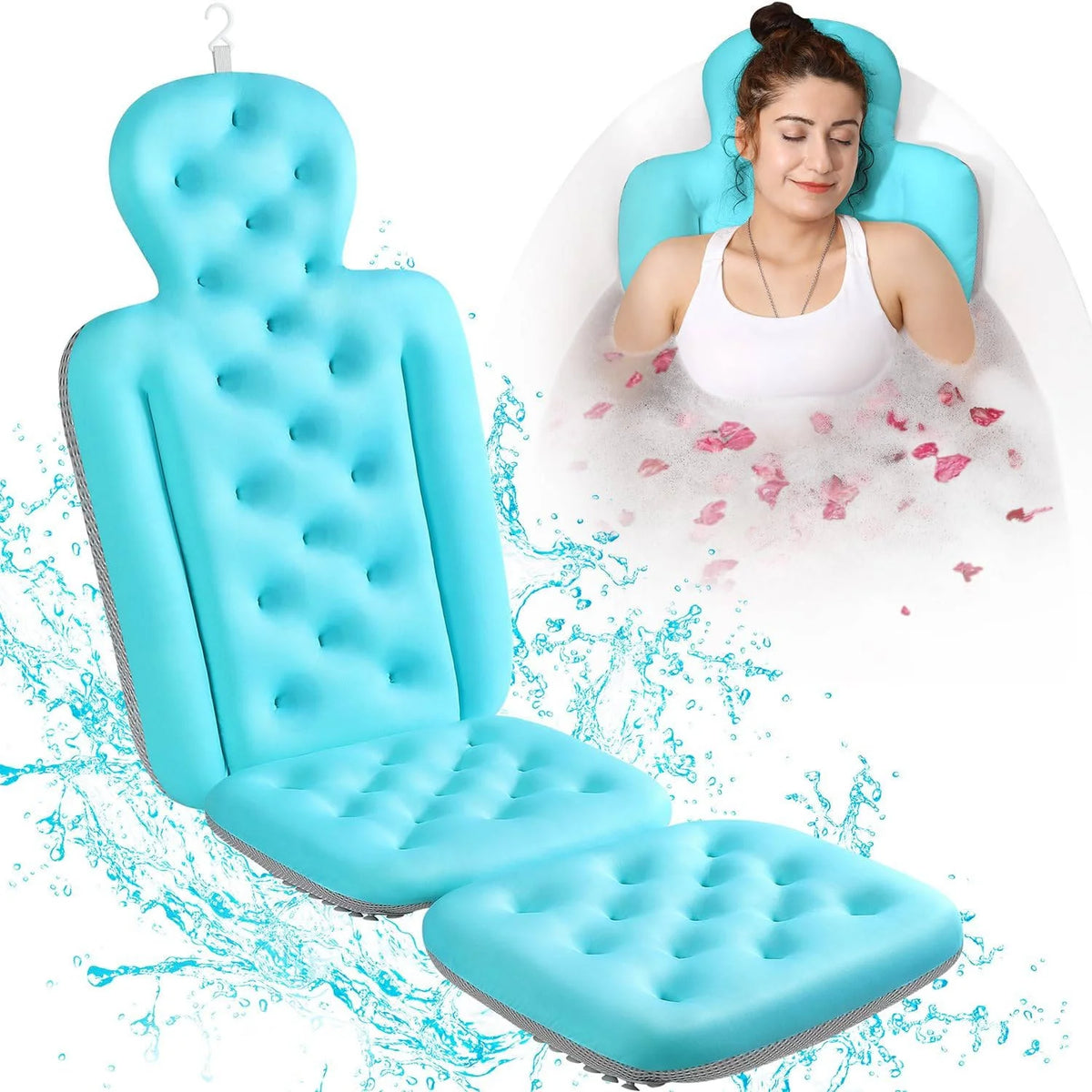 Bath Pillow Full-Body Breathable Mesh Suction Cups