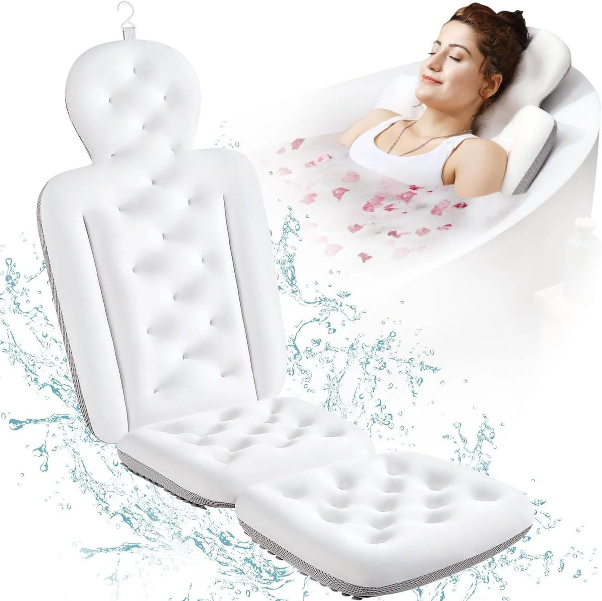 Bath Pillow Full-Body Breathable Mesh Suction Cups