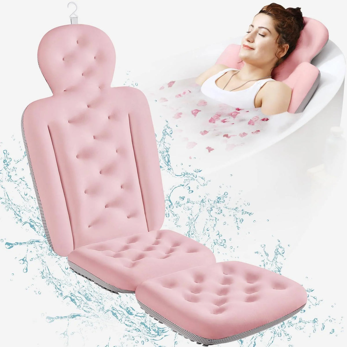 Bath Pillow Full-Body Breathable Mesh Suction Cups
