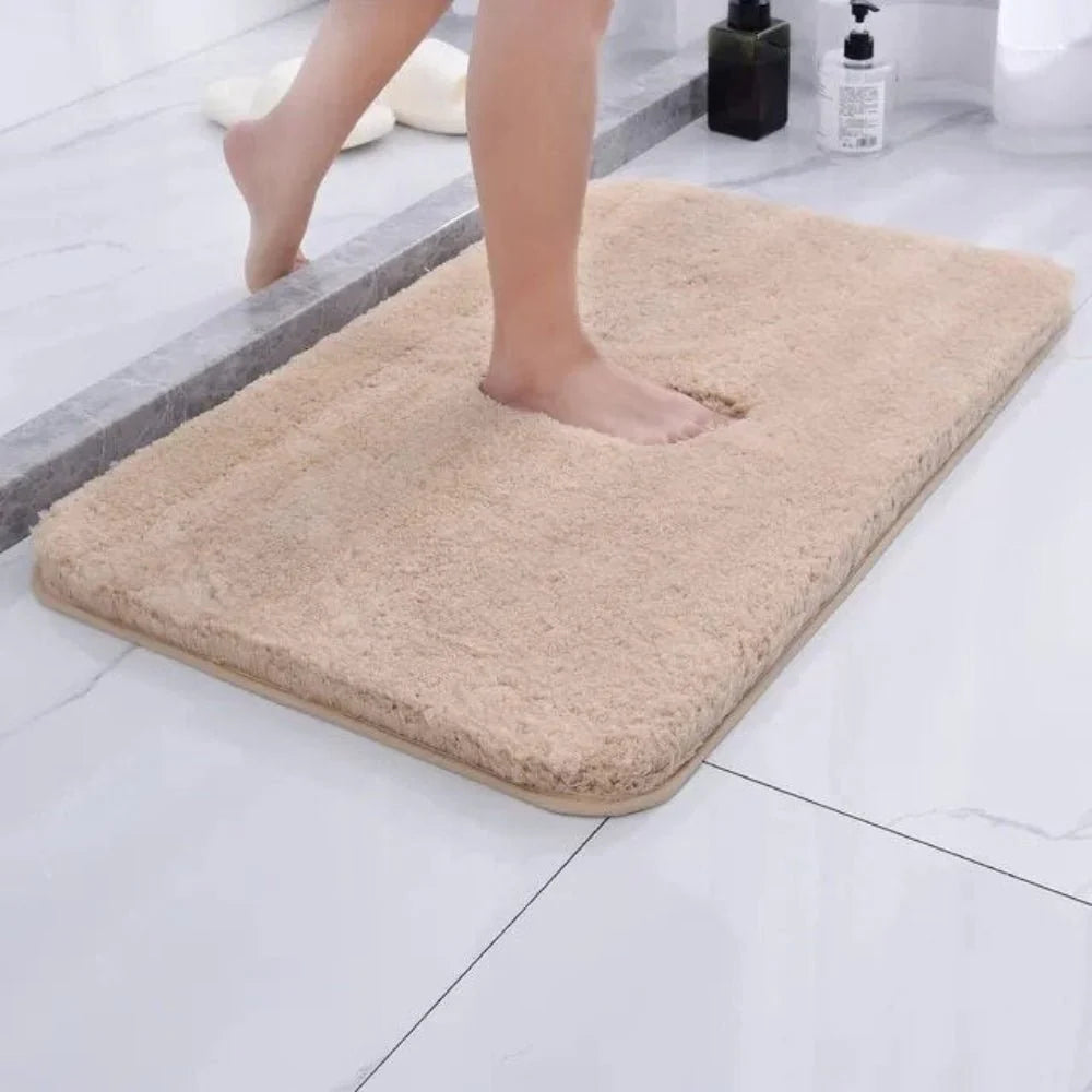 Bath Rug Plush Microfiber Absorbent Non-Slip Machine-Washable