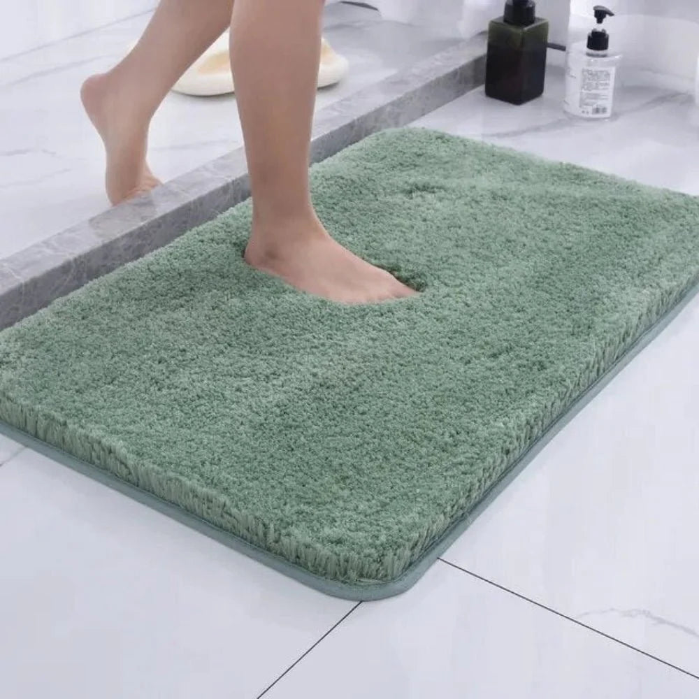 Bath Rug Plush Microfiber Absorbent Non-Slip Machine-Washable