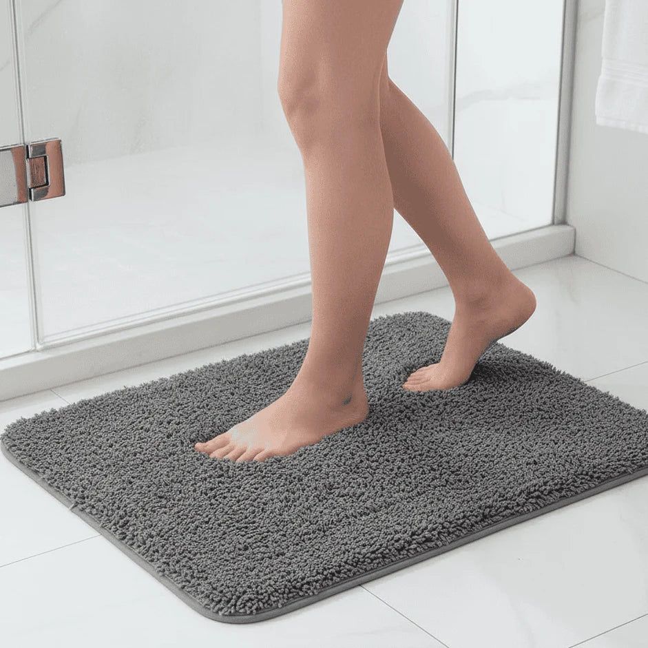 Bath Rug Plush Microfiber Absorbent Non-Slip Machine-Washable