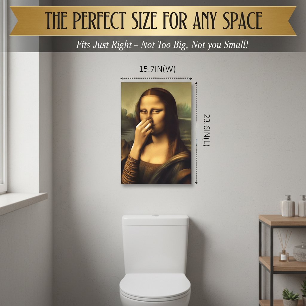 Bathroom Canvas Print Humorous Renaissance Waterproof & Pre-Framed
