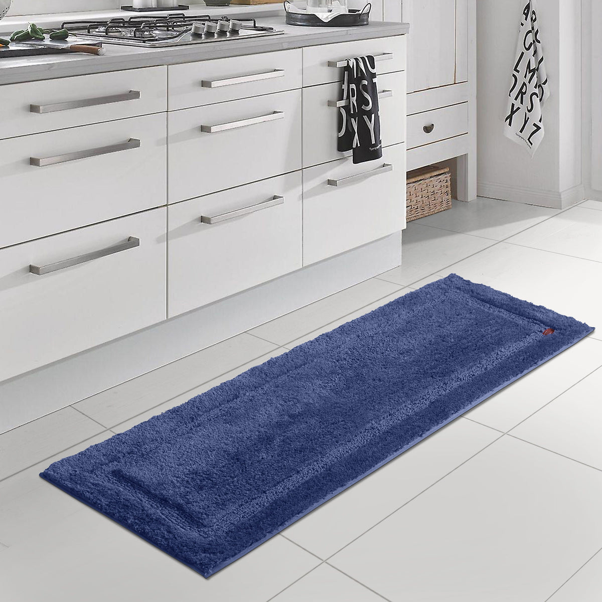 Bathroom Floor Mat Plush Microfiber Non-Slip Absorbent Quick-Drying