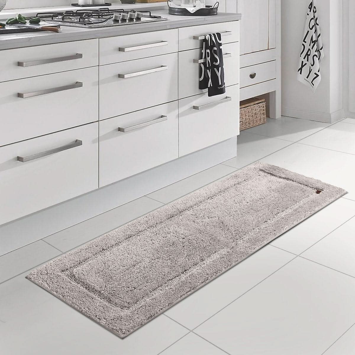 Bathroom Floor Mat Plush Microfiber Non-Slip Absorbent Quick-Drying