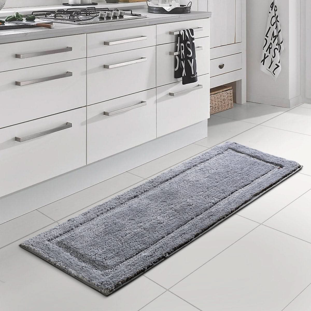 Bathroom Floor Mat Plush Microfiber Non-Slip Absorbent Quick-Drying