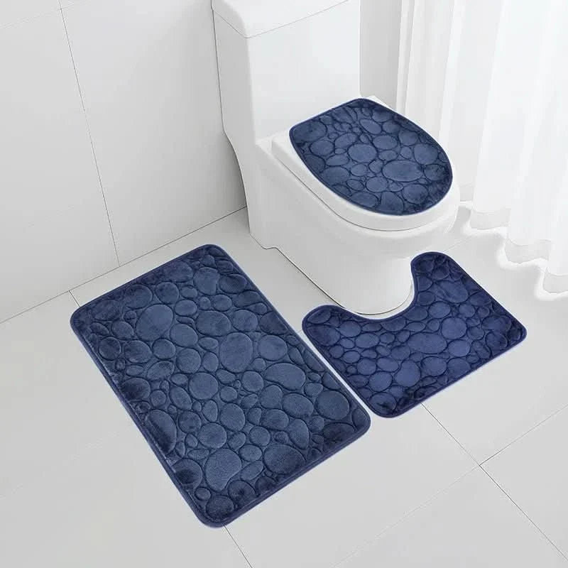 Bathroom Mat Set Absorbent Microfiber 3-Piece Set